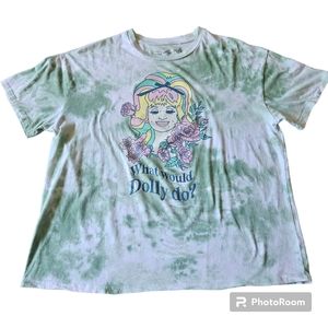 Dolly What Would Dolly Do Green Tie Dye Short Sleeve T-shirt, Size XL